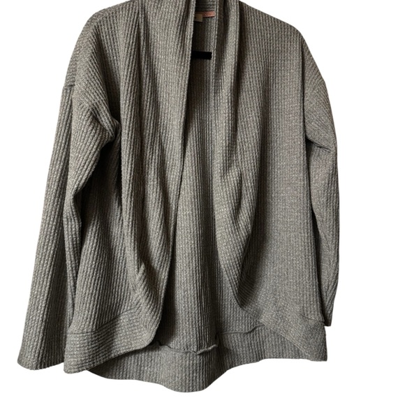 Peyton Primrose Sweaters - Peyton Primrose Gray waffle knit Women's open front Cardigan